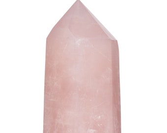 Punta de cristal de cuarzo rosa pulido - Torre grande de piedra de cuarzo rosa - Punta de cuarzo rosa - Cristal de cuarzo en pie - Decoración de cristal rosa n.° 43