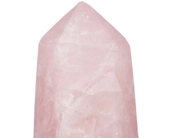 Pointe de cristal de quartz rose - Tour en pierre de quartz rose polie - Tour de cristal sur pied - Pointe de quartz rose - Décoration en cristal rose - 67
