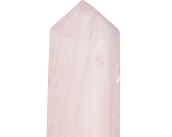 Pointe de cristal de quartz rose sur pied - grande tour en pierre de quartz rose - Pointe de quartz rose - tour en cristal poli - décoration rose - #47 - 25 % de réduction