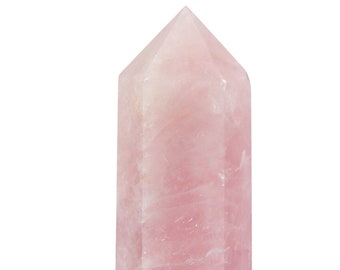 Punta grande de cristal de cuarzo rosa - Torre de piedra de cuarzo rosa - Punta de cuarzo rosa - Torre de cristal vertical - Decoración de cristal rosa - N.° 24