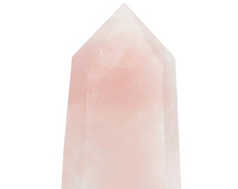 Punta de cristal de cuarzo rosa - Torre de piedra de cuarzo rosa en pie - Punta de cuarzo rosa - Torre de cristal pulido - Decoración de cristal rosa n.° 35 - 25 % de descuento