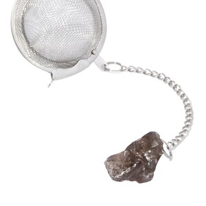 Raw Smoky Quartz Crystal Tea Infuser - Tea Steeper - Smoky Quartz Tea Strainer - Smoky Quartz Tea Ball - Raw Smoky Quartz Stone Tea Diffuser