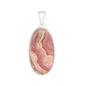 rhodochrosite pendant - rhodochrosite necklace - rhodochrosite jewelry - pink rhodochrosite - Sterling silver - rhodochrosite crystal 2036