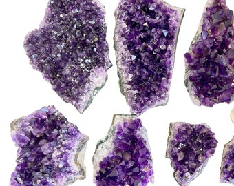 Raw Amethyst Crystal Cluster (1.5" to 6") - Grade A - Amethyst Cluster - Rough Amethyst Geode - High Quality Purple Amethyst - Druze Cluster