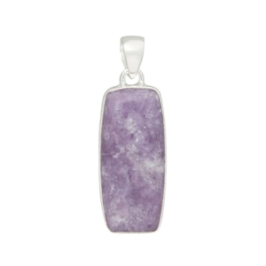 Lepidolite Pendant Sterling Silver - Lepidolite Necklace Silver - Crystal necklace - lepidolite stone silver - lepidolite crystal 52
