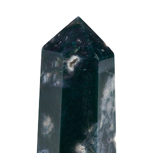 Moss Agate Point - Standing Moss Agate Stone Tower - Large Moss Agate Crystal Point - Green Crystal Point - Polished Agate Crystal Tower #10