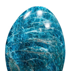 Blue Apatite Stone Freeform - Standing Blue Apatite Crystal - Polished Blue Apatite Tower - Blue Apatite Freeform - Blue Apatite Decor #8