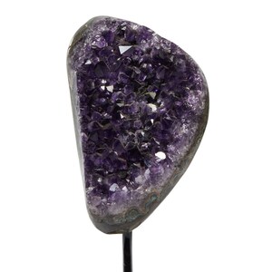 Raw Amethyst Cluster with Metal Stand - Large Amethyst Crystal Cluster - One of a Kind Amethyst Geode - Rough Amethyst Geode on a Stand - 38