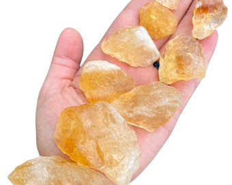 Rough Citrine Crystal Heat Treated (0.5" - 3") Citrine Stone - Raw Citrine Stone - Healing Crystals and Stones - Brazilian Citrine Treated