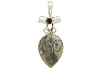 Ocean Jasper pendant - 925 Sterling silver necklace - Ocean Jasper jewelry - healing crystals and stones - ocean jasper cabochon