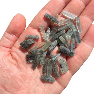 Raw Blue Green Kyanite Crystal Blade (0.25&quot; - 1.75&quot;) Green Blue Kyanite Stone - Raw Green Kyanite Crystal - Raw Blue Kyanite - Mini Kyanite