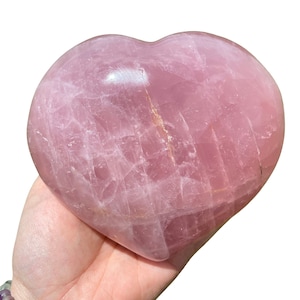Rose Quartz Heart - Large Rose Quartz Crystal - Polished Rose Quartz Heart - Carved Crystal Heart - Large Pink Crystal Heart - 5