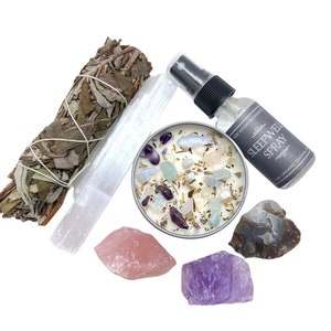 New Home Cleansing Gift Kit - Energy Cleansing Starter Set - Crystals for New Home - House Warming Gift w/ Candle, Crystals, Cleansing Herbs