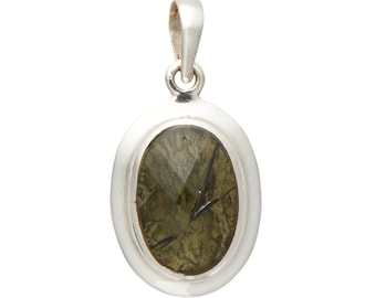 Faceted Moldavite Pendant in Sterling Silver - Moldavite Necklace - Genuine Moldavite Crystal Pendant - Authentic Moldavite Jewelry - #8