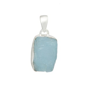 raw aquamarine pendant - raw aquamarine necklace - aquamarine jewelry - natural aquamarine - aquamarine raw - natural aquamarine crystal 705