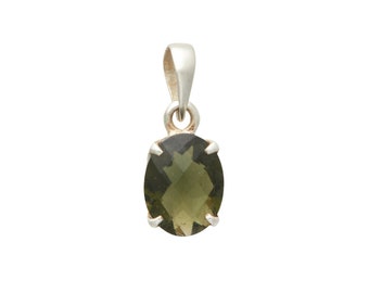 Gefacetteerde Moldaviethanger - Moldaviet Edelsteenketting - Authentieke Moldaviet Sieraden - Echte Moldaviet - Echt Moldavietkristal - #10