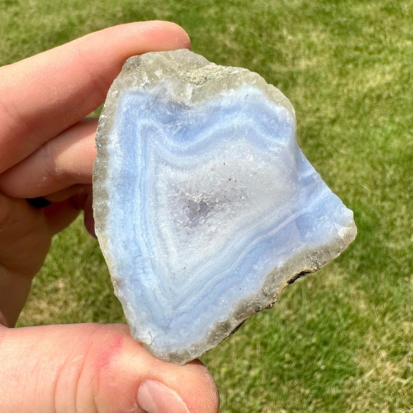 Raw Blue Lace Agate - High Quality Crystal Agate - Rough Blue Lace Agate - Blue Lace Agate w/ Druzy Quartz - Blue Lace Agate from Malawi