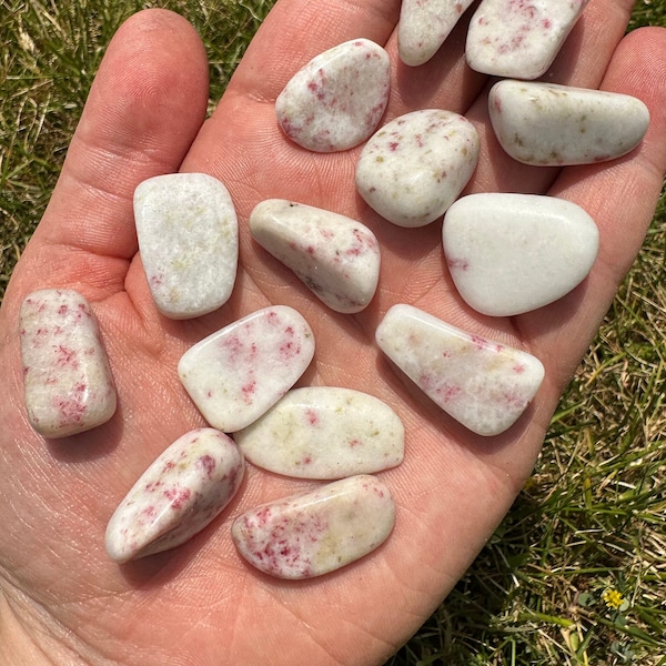 Tumbled Cinnabar - Polished Cinnabar Crystal - Cinnabar in Quartz - Cinnabar Tumbles - Cinnabar for Pocket Stone - Small Cinnabar from Peru