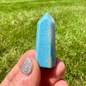 Trolleite Point - Polished Trolleite Tower - Rare Trolleite Crystal Tower - Standing Trolleite Point - Blue Trolleite Stone Tower