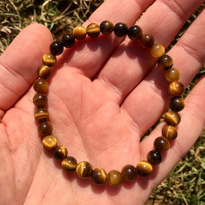 Tigers Eye - Tiger Eye Bracelet - Crystal Bracelet - Tigers Eye Jewelry - Elastic Bracelet - Stack Bracelet - Real Gemstone Bracelet