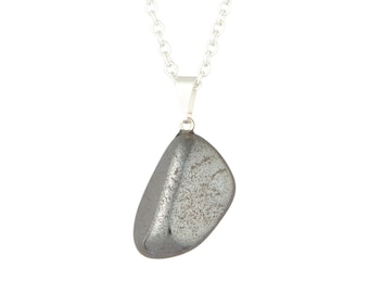Collar de hematita - Colgante de hematita pulida - Colgante de piedra de hematita - Collar de cristal - Collar de cristal de hematita pulida