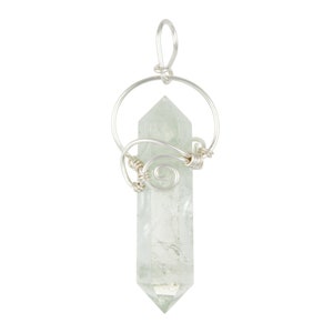 Prasiolite Point Pendant - Sterling Silver Wire Wrapped Pendant - Green Amethyst Crystal - Prasiolite Pendant - Handmade Jewelry - 147