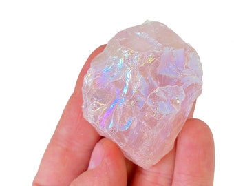 Raw Aura Rose Quartz Crystal (~1" - 2") - Aura Rose Quartz Stone - Raw Angel Aura Rose Quartz - Aura Quartz Crystal Raw - Rose Aura Quartz