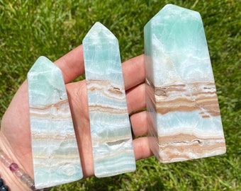 Caribbean Blue Calcite Aragonite Stone Point Blue Calcite