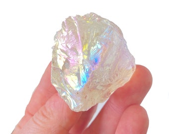 Raw Angel Aura Quartz Crystal 1"-2" - Raw Angel Aura Stone - Rough Aura Quartz Crystal - Angel Aura Quartz Raw - Raw Aura Quartz Stone