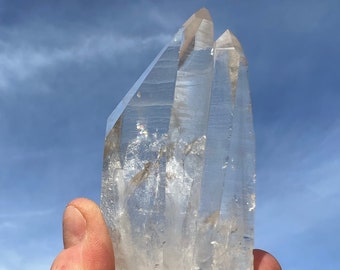 Lemurian Quartz Crystal Multiple Points (1" - 7") Lemurian Crystal Point From Brazil - Lemurian Point - Lemurian Quartz Point Clusters