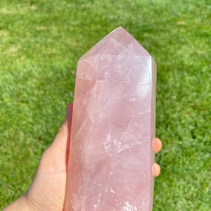 Rose Quartz Point - Large Rose Quartz Stone Tower - Chunky Rose Quartz Crystal Point - Polished Rose Quartz Tower - Pink Crystal Decor - 10