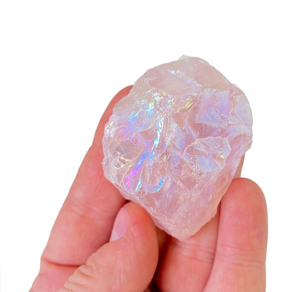 Raw Aura Rose Quartz Crystal (~1" - 2") - Aura Rose Quartz Stone - Raw Angel Aura Rose Quartz - Aura Quartz Crystal Raw - Rose Aura Quartz