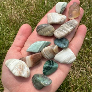Saturn Chalcedony Tumbled Stone - Polished Multi-Colored Chalcedony Gemstone - Saturn Chalcedony Crystal - Tumbled Saturn Chalcedony Crystal