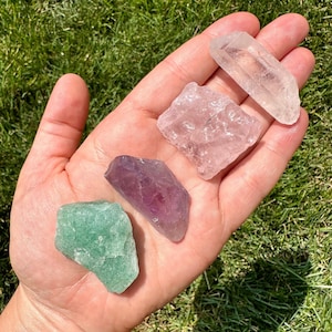 Attract Love Stone Set - Heart Chakra - Raw Crystal Love Set - Manifest Love Kit - Crystals for Love - Rough Crystals and Stones