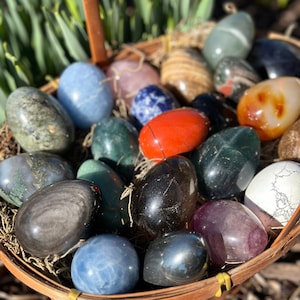 Crystal Egg (~1.75&quot;) - Polished Stone Egg - Crystal Easter Egg - Crystal Sculpture - Gemstone Egg - Crystal Egg Carving - Ostara Crystal Egg