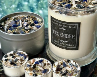 December Candle - Handmade Birthstone Candle - December Anniversary or Wedding Gift - Winter Candle - December Birthday Gift for Her or Him
