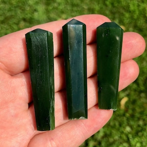 Nephrite Jade Stone point - Nephrite Jade Polished Tower - Mini Green Nephrite Jade Point - Tumbled Nephrite Jade Crystal - Jade Gemstone