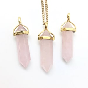 Rose Quartz Necklace - Polished Rose Quartz Pendant - Rose Quartz Crystal Point Pendant - Crystal Necklace - Rose Quartz Jewelry