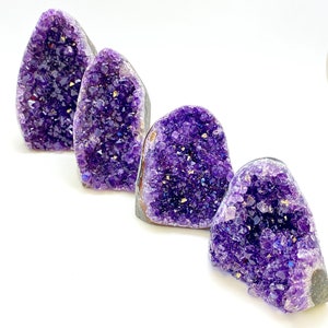 Standing Amethyst Crystal Cluster with Polished Edges (2"-5") Grade A - Raw Amethyst Stone - Raw Amethyst Geode - Rough Natural Amethyst