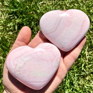 Mangano Calcite Heart - Pink Calcite - Heart Chakra Stone - Polished Mangano Calcite - Calcite Stone Heart - Mangano Calcite Crystal Heart