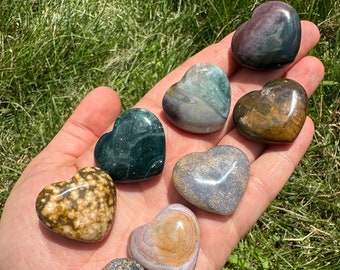 オーシャンジャスパー　ハート オーシャンジャスパーハート - Etsy 日本