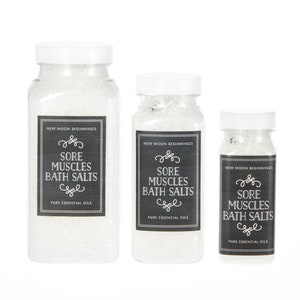 Sore Muscle Bath Salt - Sea Salt & Epsom Salt - Detox Bath Soak - Over Worked Muscles - Energy Cleansing Bath Salts - Relaxation Gift