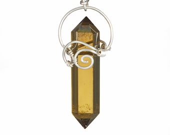 Smoky Quartz Pendant in Sterling Silver - Wire Wrapped Crystal Pendant - Polished Smoky Quartz Crystal - Handmade Smoky Quartz Jewelry 74
