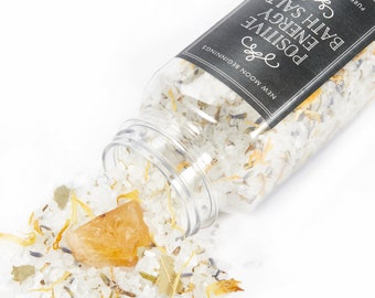 Positive Energy Bath Salts - Essential Oils - Sea Salt Bath Salt - Self Care - Positive Energy Cleansing Bath - Herbal Bath Soak - Relax