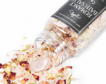 Romance Bath Salt Soak - Himalayan Bath Salt - Dead Sea Salt - Bath Salts - Herbal Bath Soak - Rose Quartz - Self Care - Love Bath Salts