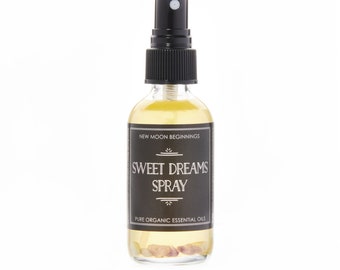 Spray Fais de beaux rêves - Huiles essentielles bio - Brume somnifère - Améthyste et howlite - Aromathérapie - Insomnie - Spray pour oreiller
