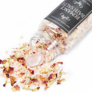 Romance Bath Salt Soak - Himalayan Bath Salt - Dead Sea Salt - Bath Salts - Herbal Bath Soak - Rose Quartz - Self Care - Love Bath Salts