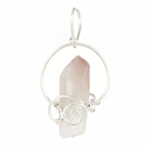 Raw Lithium Quartz Pendant - Sterling Silver Wire Wrapped Lithium Quartz Point - Lithium Quartz Crystal Pendant - Genuine Lithium Quartz 26