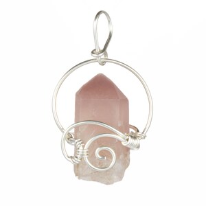 Raw Lithium Quartz Pendant - Sterling Silver Wire Wrapped Pendant - Handmade Lithium Quartz Necklace - Lithium Quartz Crystal Pendant - 27