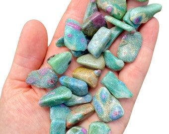 Ruby Kyanite Fuchsite Palmstone 188g Healing Crystals ERGF Palm Stone Crystal
